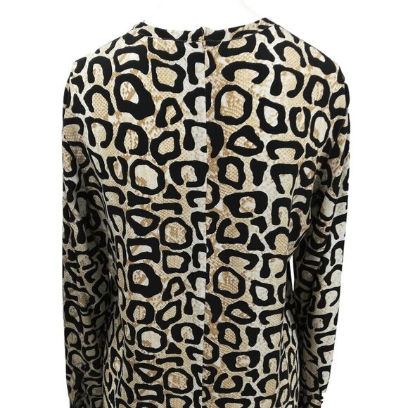 Equipment Femme 100% Silk Leopard Print Shift Shirt Dress Size XS Zipper Classic - Picture 9 of 10